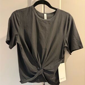 lululemon athletica Charcoal Knot Front Tee - Cresent Tee
